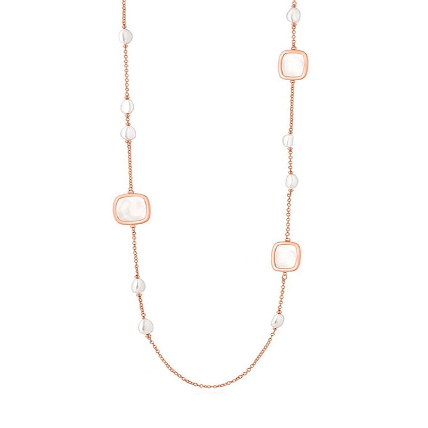 NECKLACE PINK SILVER 925 & PEARLS - 100909