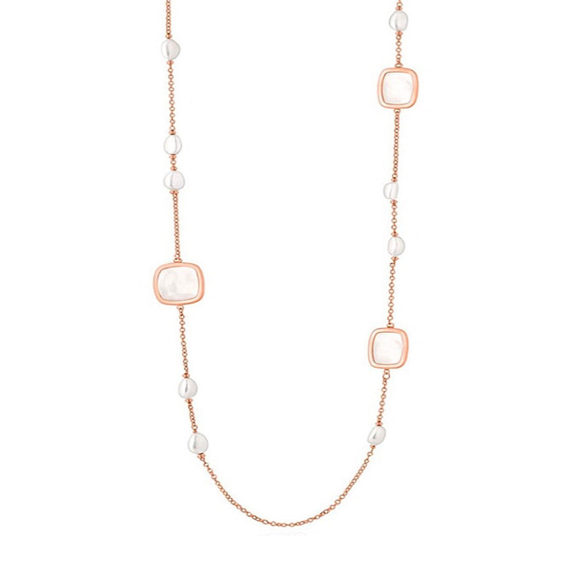 NECKLACE PINK SILVER 925 & PEARLS - 100909