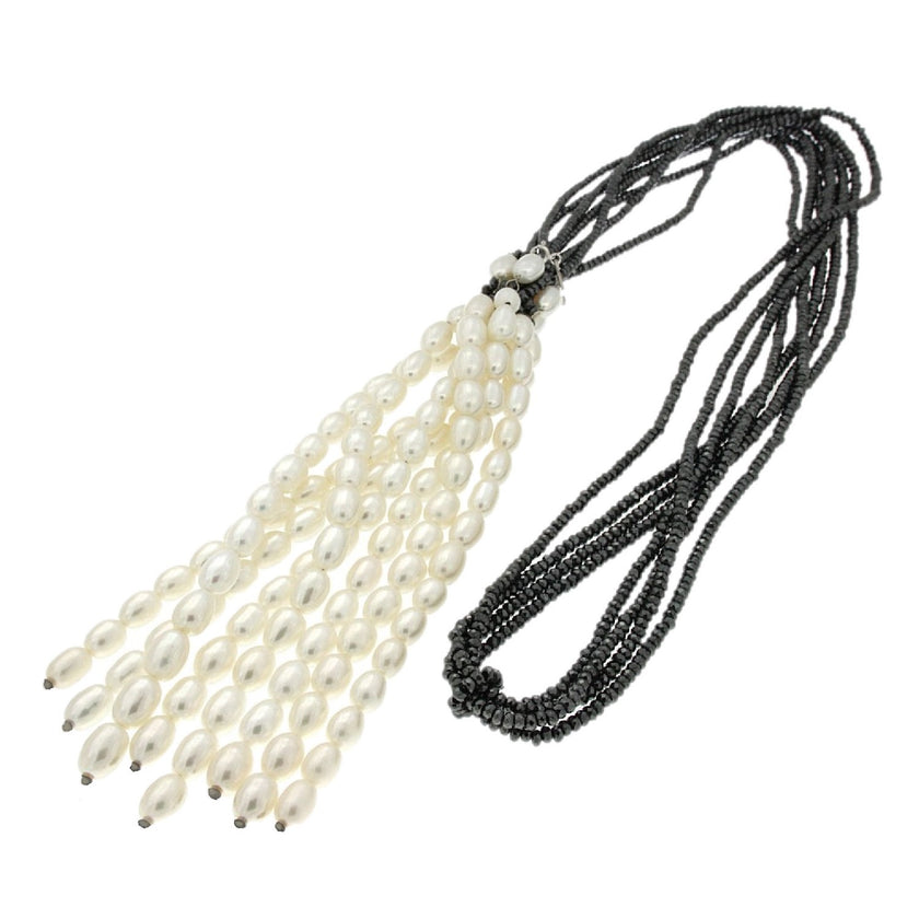 PEARL NECKLACE SILVER - 100927 - Availability: Immediately