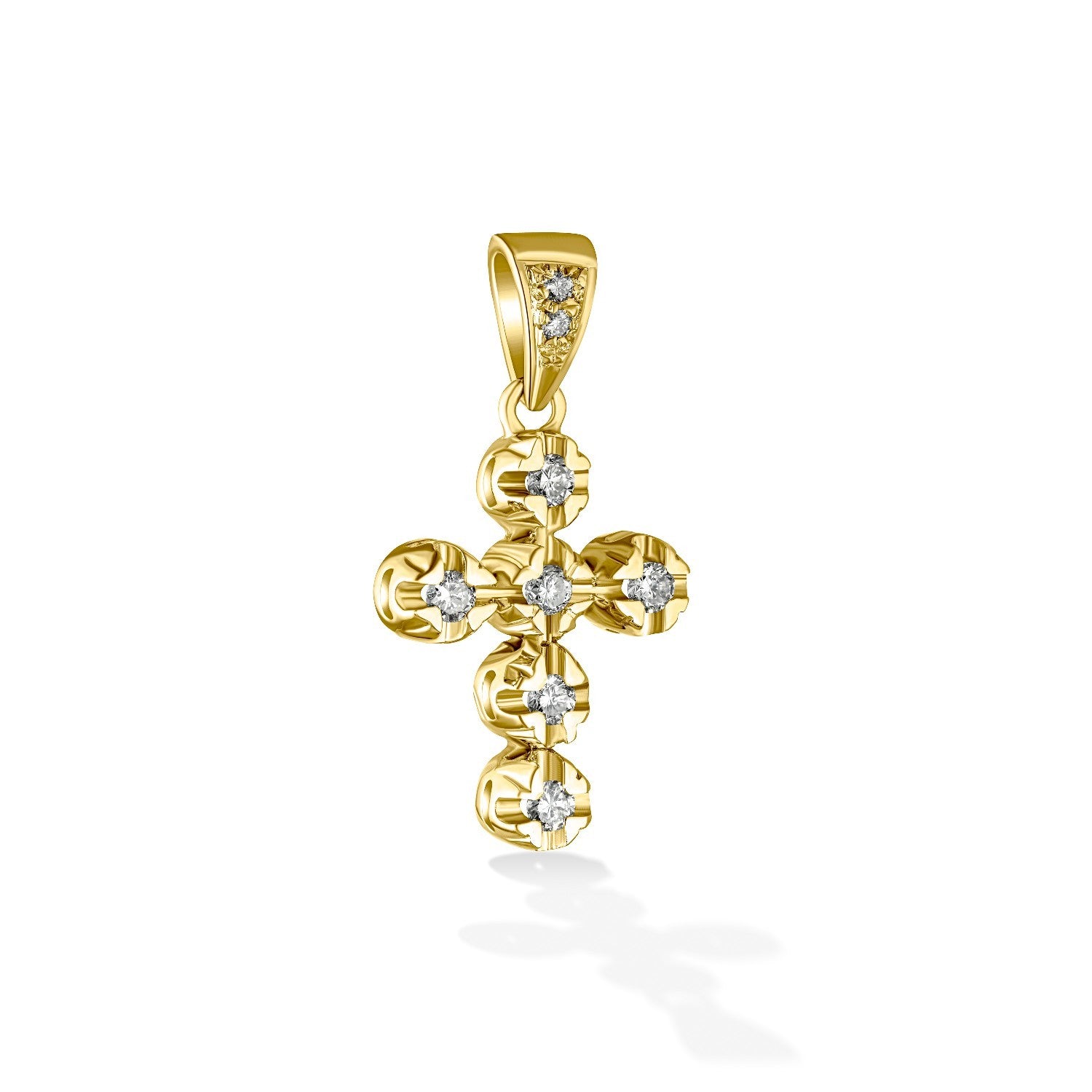 CROSS WHITE GOLD 750 & PRECIOUS STONES - 101023