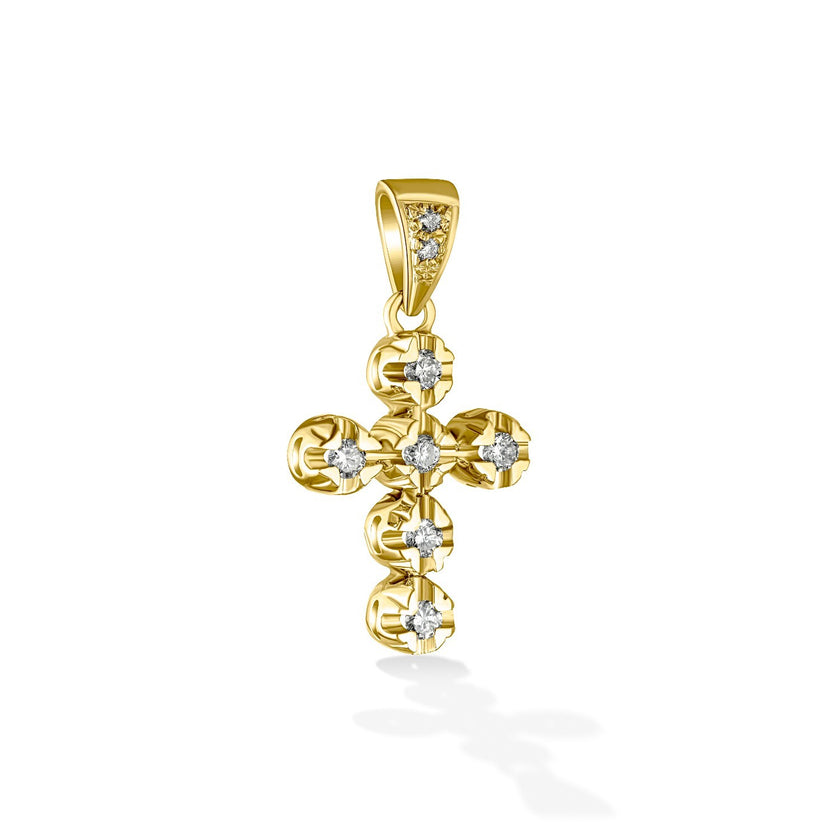 CROSS WHITE GOLD 750 & PRECIOUS STONES - 101023