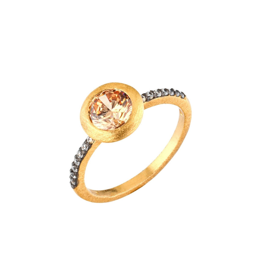 RING YELLOW SILVER 925 & C.Z. - 101063