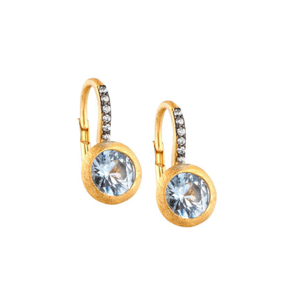 EARRINGS YELLOW SILVER 925 & SYNTHETIC STONES - 101098