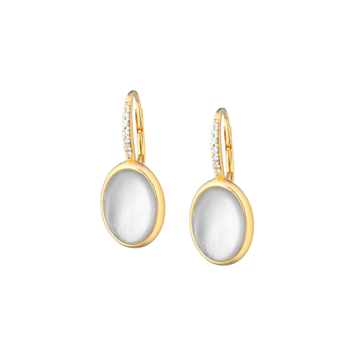 EARRINGS YELLOW SILVER 925 & SYNTHETIC STONES - 101108