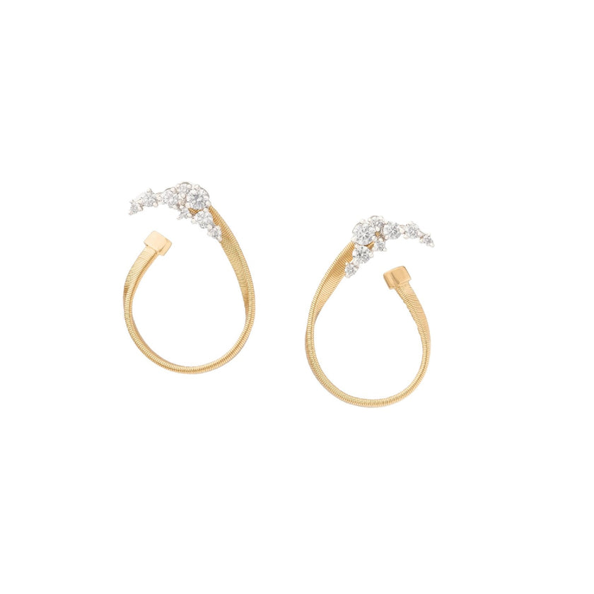 EARRINGS YELLOW & WHITE GOLD 750 & PRECIOUS STONES - 101141