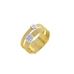 RING YELLOW & WHITE GOLD 750 & PRECIOUS STONES - 101142