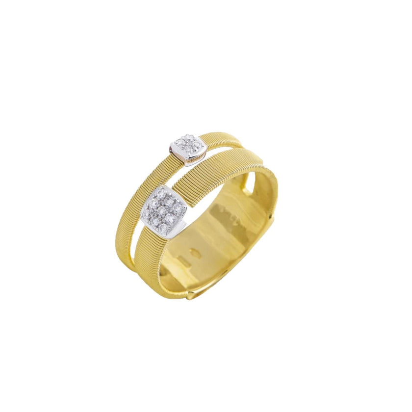 RING YELLOW & WHITE GOLD 750 & PRECIOUS STONES - 101142
