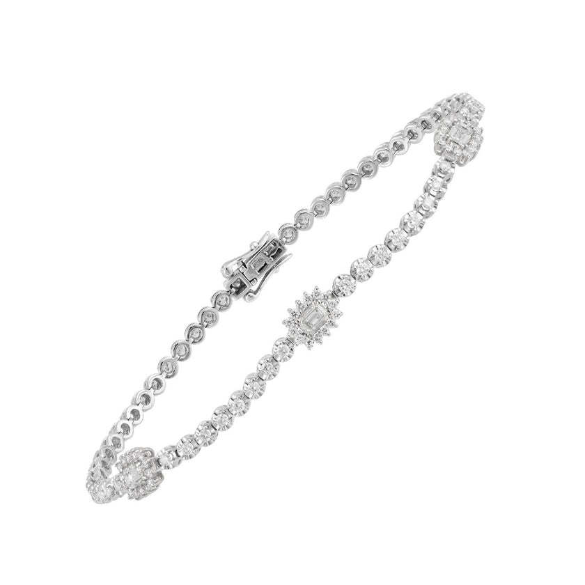 BRACELET WHITE GOLD 750 & PRECIOUS STONES - 101149