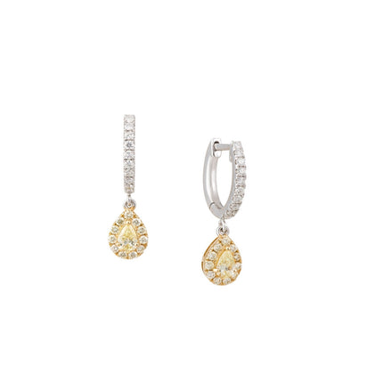 EARRINGS YELLOW & WHITE GOLD 750 & PRECIOUS STONES - 101165