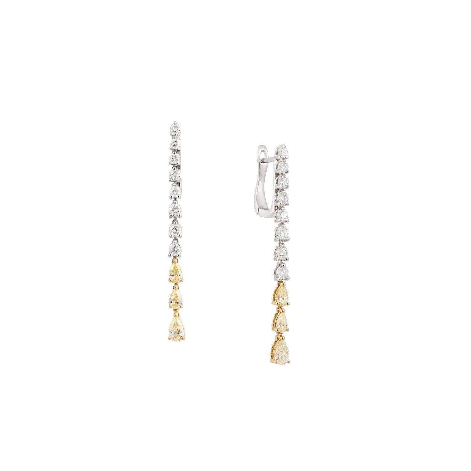 EARRINGS YELLOW & WHITE GOLD 750 & PRECIOUS STONES - 101167