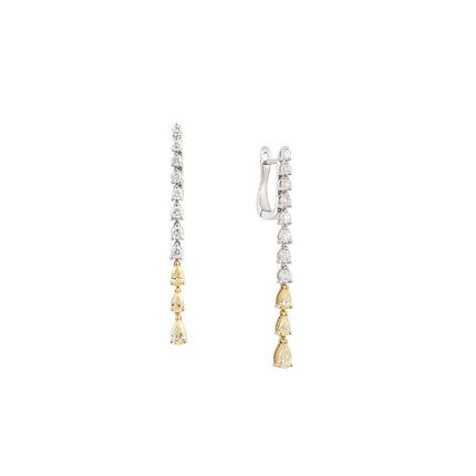 EARRINGS YELLOW & WHITE GOLD 750 & PRECIOUS STONES - 101167