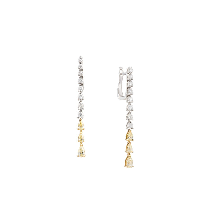 EARRINGS YELLOW & WHITE GOLD 750 & PRECIOUS STONES - 101167