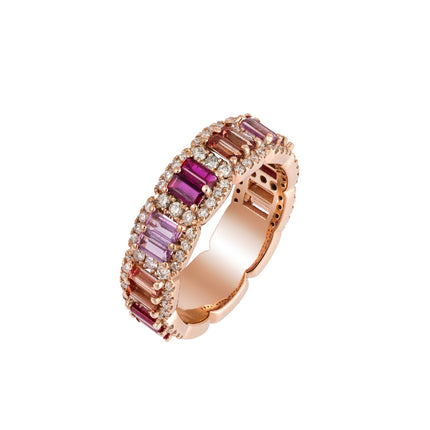 RING PINK GOLD 750 & PRECIOUS STONES - 101179