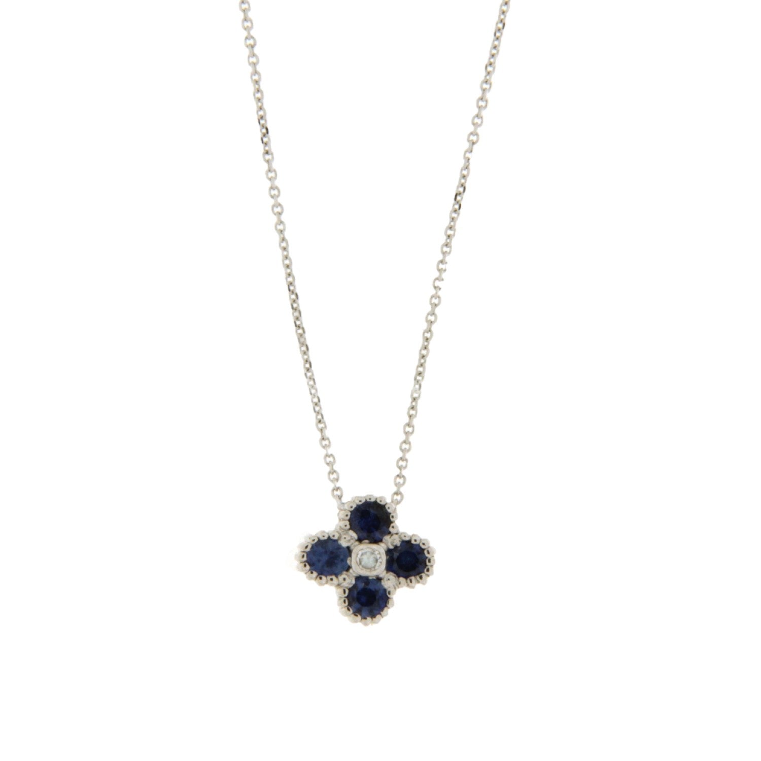 NECKLACE WHITE GOLD 750 & PRECIOUS STONES - 101283