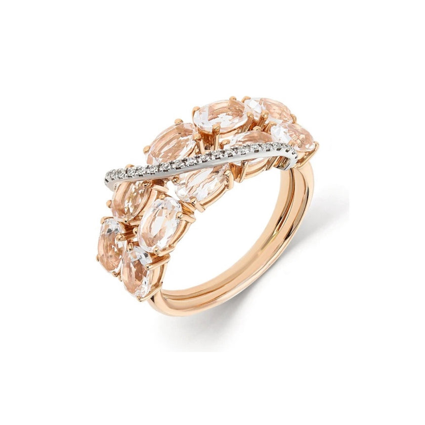 RING PINK GOLD 750 & PRECIOUS STONES - 101612 - Availability: Up to 2 month