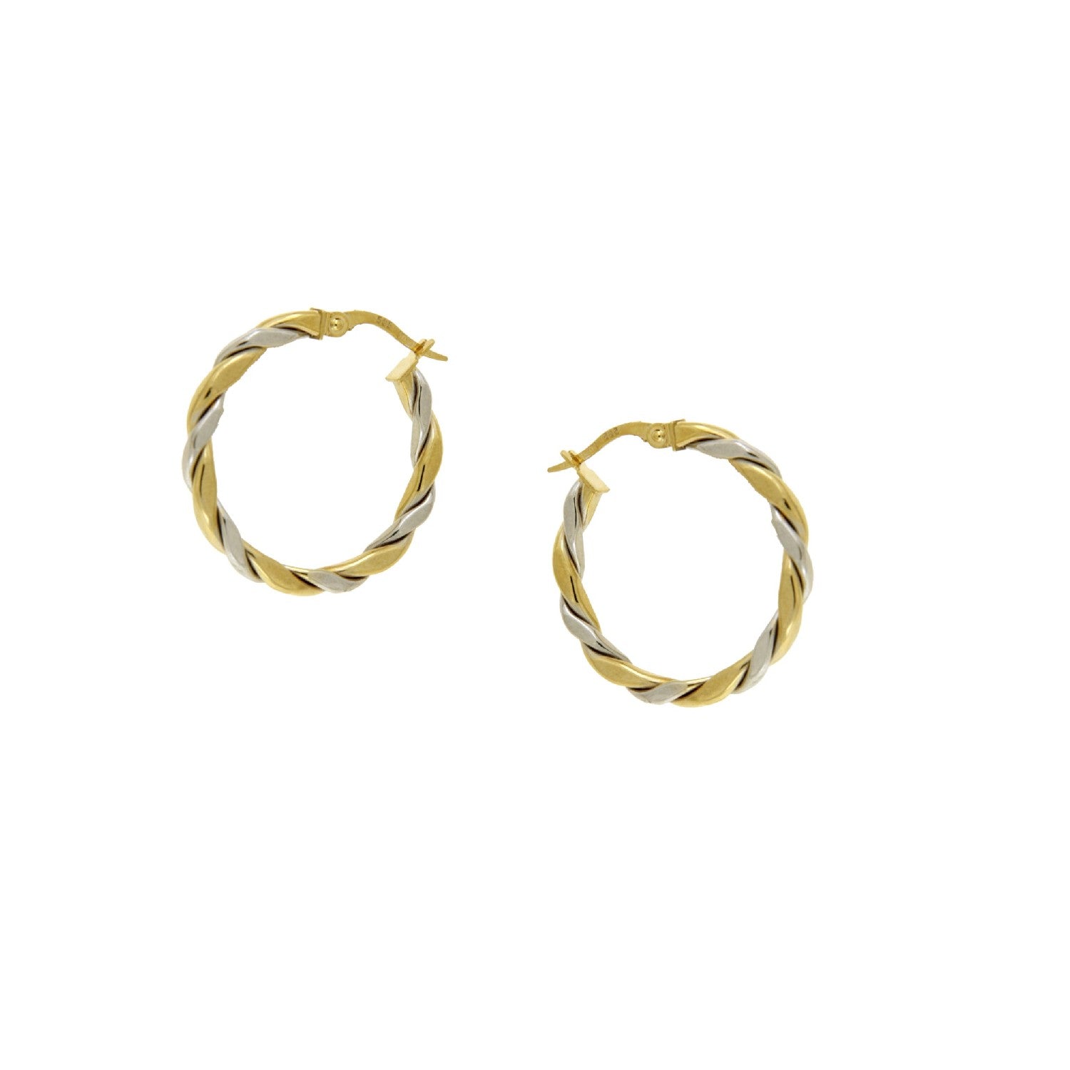EARRINGS YELLOW & WHITE GOLD 585 - 101721 - Availability: Immediately