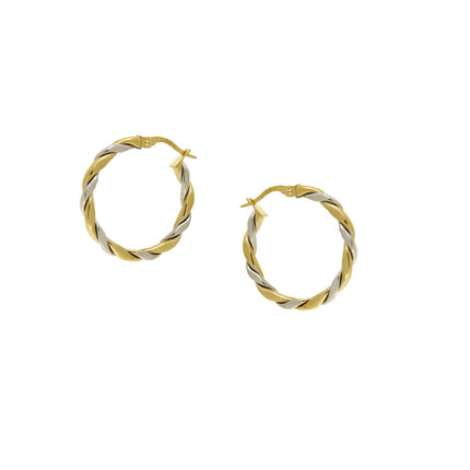 EARRINGS YELLOW & WHITE GOLD 585 - 101721 - Availability: Immediately