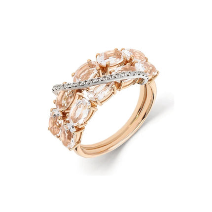 RING PINK GOLD 750 & PRECIOUS STONES - 101824 - Availability: Immediately