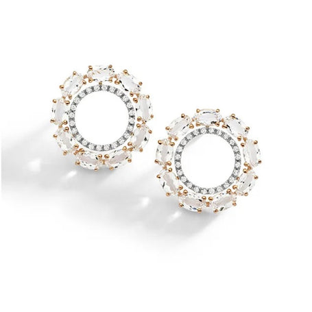 EARRINGS WHITE & PINK GOLD 750 & PRECIOUS STONES - 101830 - Availability: Immediately
