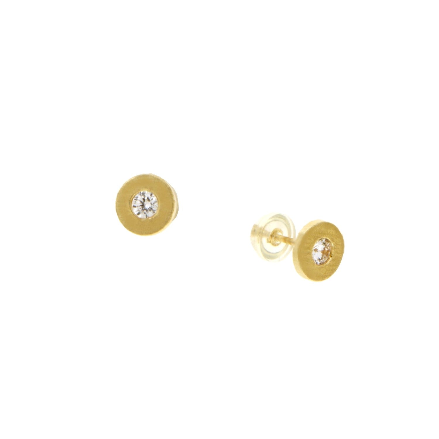 EARRINGS  GOLD 585 & C.Z. - 101857 - Availability: Immediately