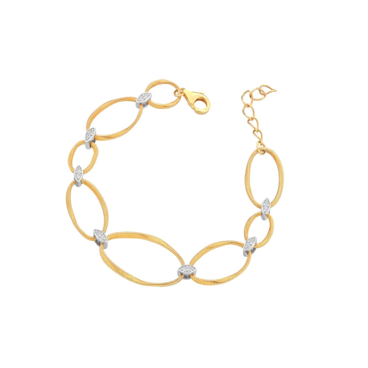 BRACELET YELLOW & WHITE SILVER 925 & C.Z. - 101914 - Availability: Immediately