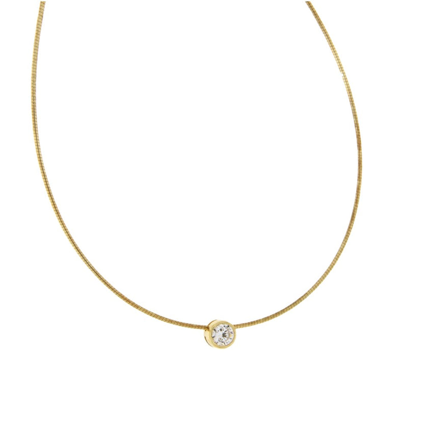 NECKLACE YELLOW SILVER 925 & C.Z. - 101916 - Availability: Immediately