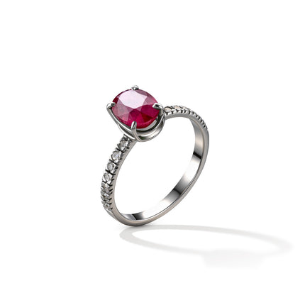 RING WHITE GOLD 750 & PRECIOUS STONES - 102043 - Availability: Up to 1 month