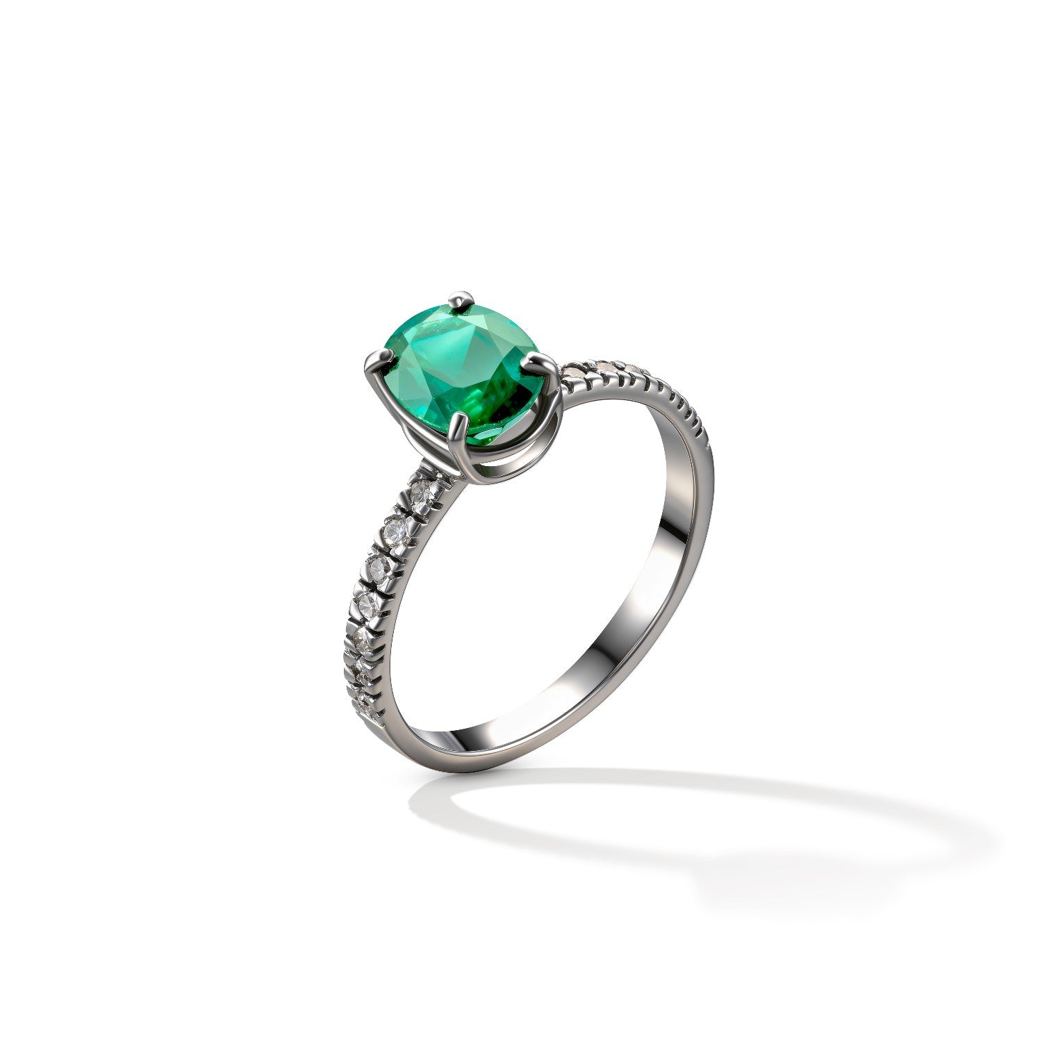 RING WHITE GOLD 750 & PRECIOUS STONES - 102044 - Availability: Up to 1 month