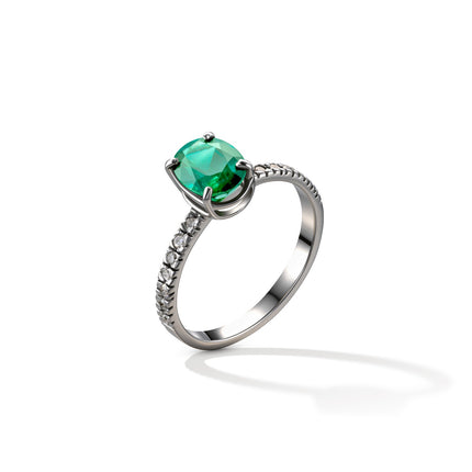 RING WHITE GOLD 750 & PRECIOUS STONES - 102044 - Availability: Up to 1 month