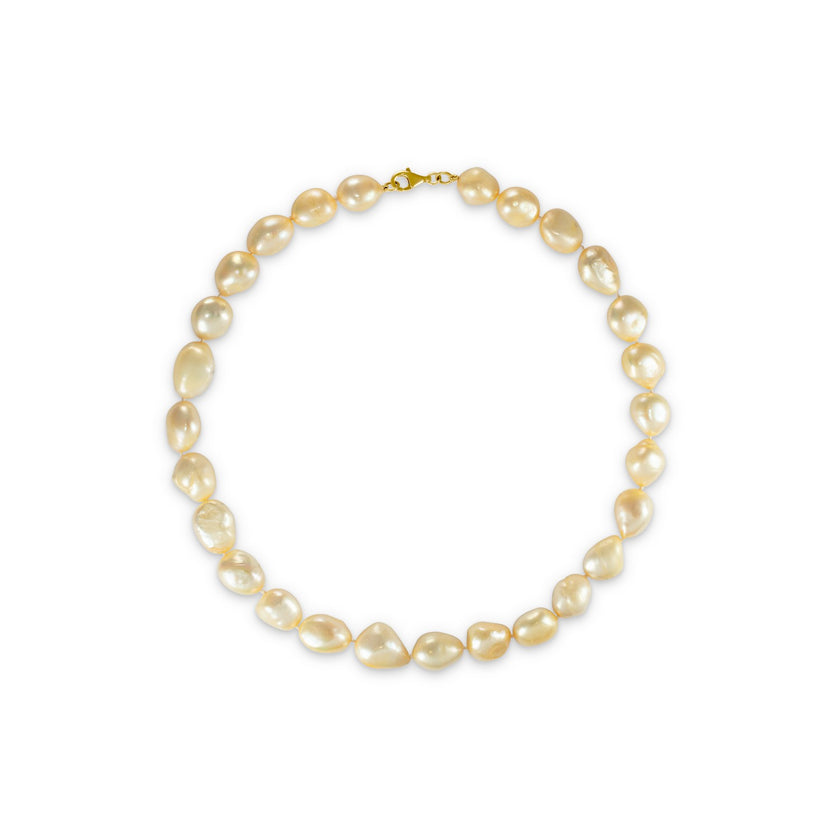 NECKLACE YELLOW SILVER 925 & PEARLS - 102076 - Availability: Immediately