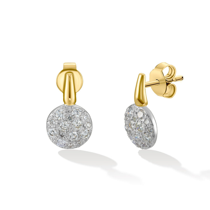 EARRINGS YELLOW & WHITE GOLD 750 & PRECIOUS STONES - 102128 - Availability: Immediately