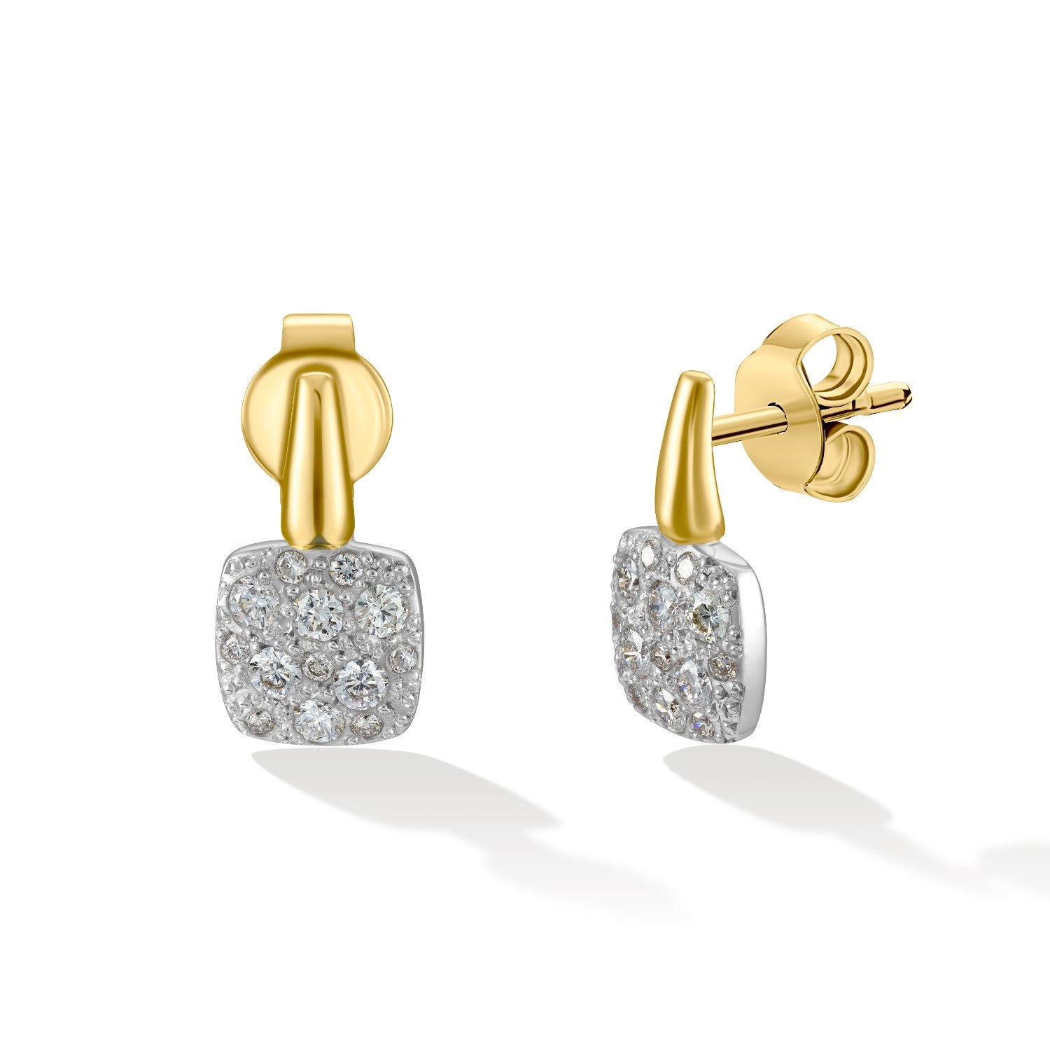 EARRINGS YELLOW & WHITE GOLD 750 & PRECIOUS STONES - 102130 - Availability: Immediately