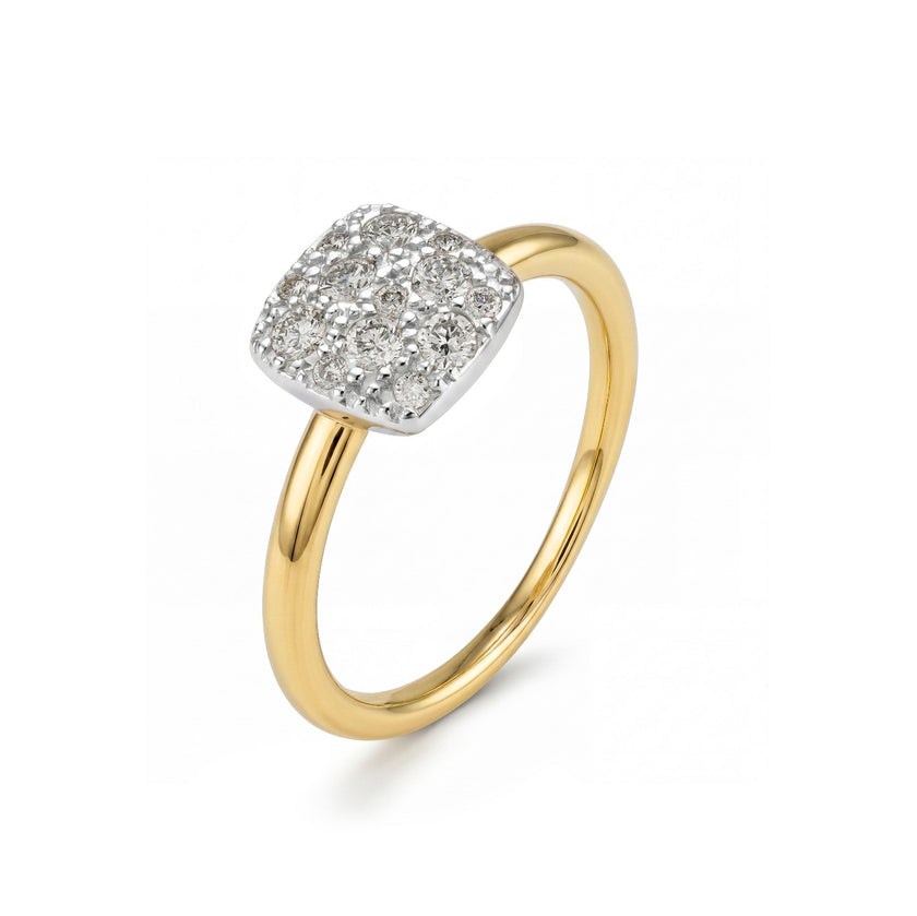 RING YELLOW & WHITE GOLD 750 & PRECIOUS STONES - 102134 - Availability: Immediately