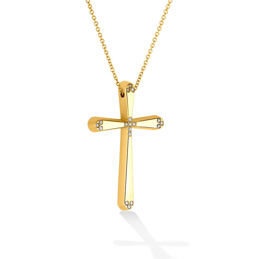 CROSS  GOLD 750 & PRECIOUS STONES WITH CHAIN - 102357 - Availability: Immediately