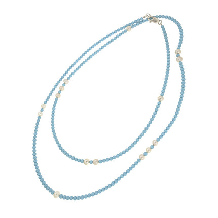 NECKLACE SILVER 925 WITH PEARLS & TURQUOISE - 102459 - Availability: Immediately