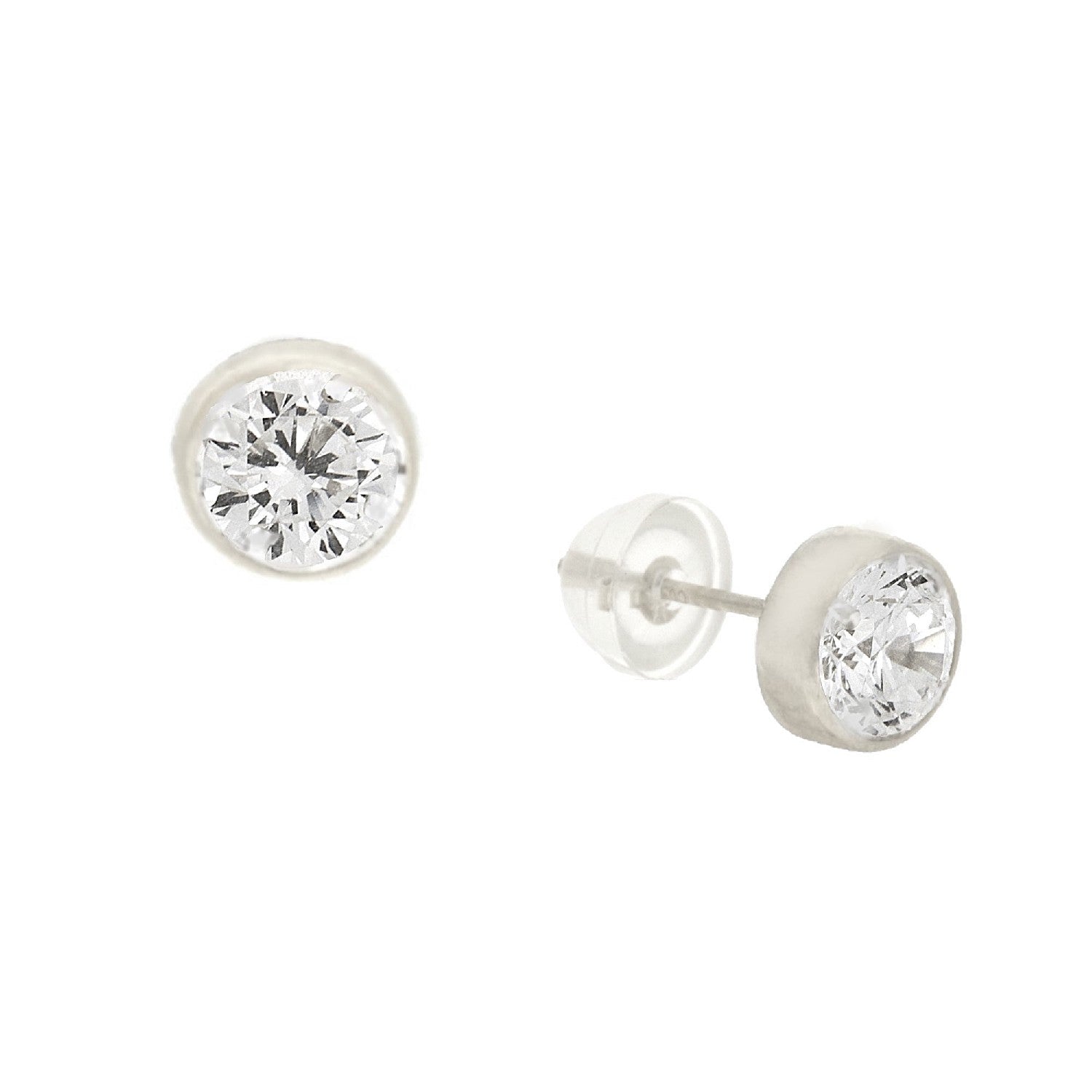 EARRINGS WHITE GOLD 585 & C.Z. - 102490 - Availability: Immediately