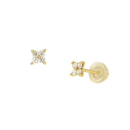 EARRINGS  GOLD 585 & SYNTHETIC STONES - 102498 - Availability: Immediately