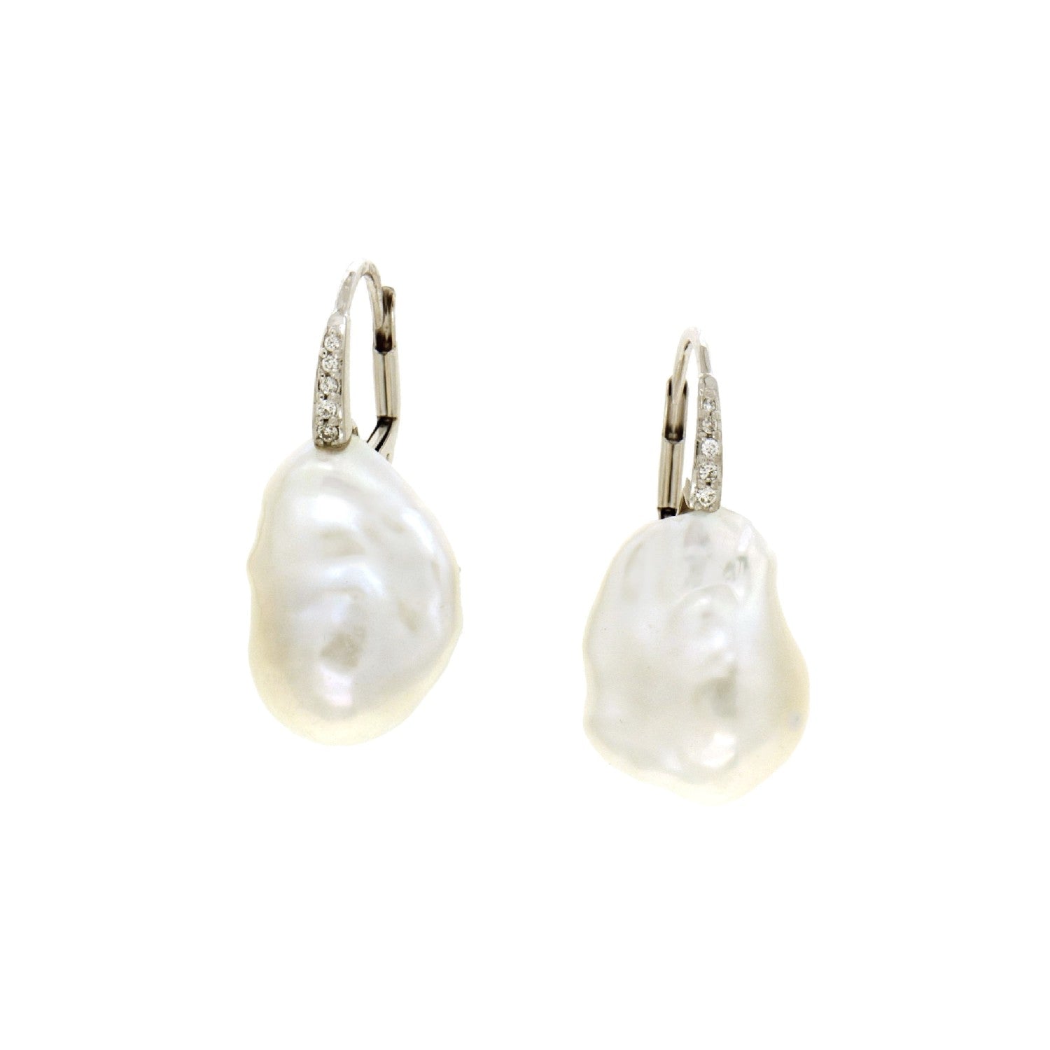 EARRINGS WHITE GOLD 750 & PEARLS - 102665 - Availability: Immediately