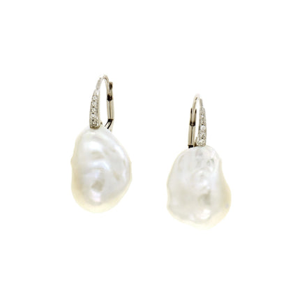 EARRINGS WHITE GOLD 750 & PEARLS - 102665 - Availability: Immediately