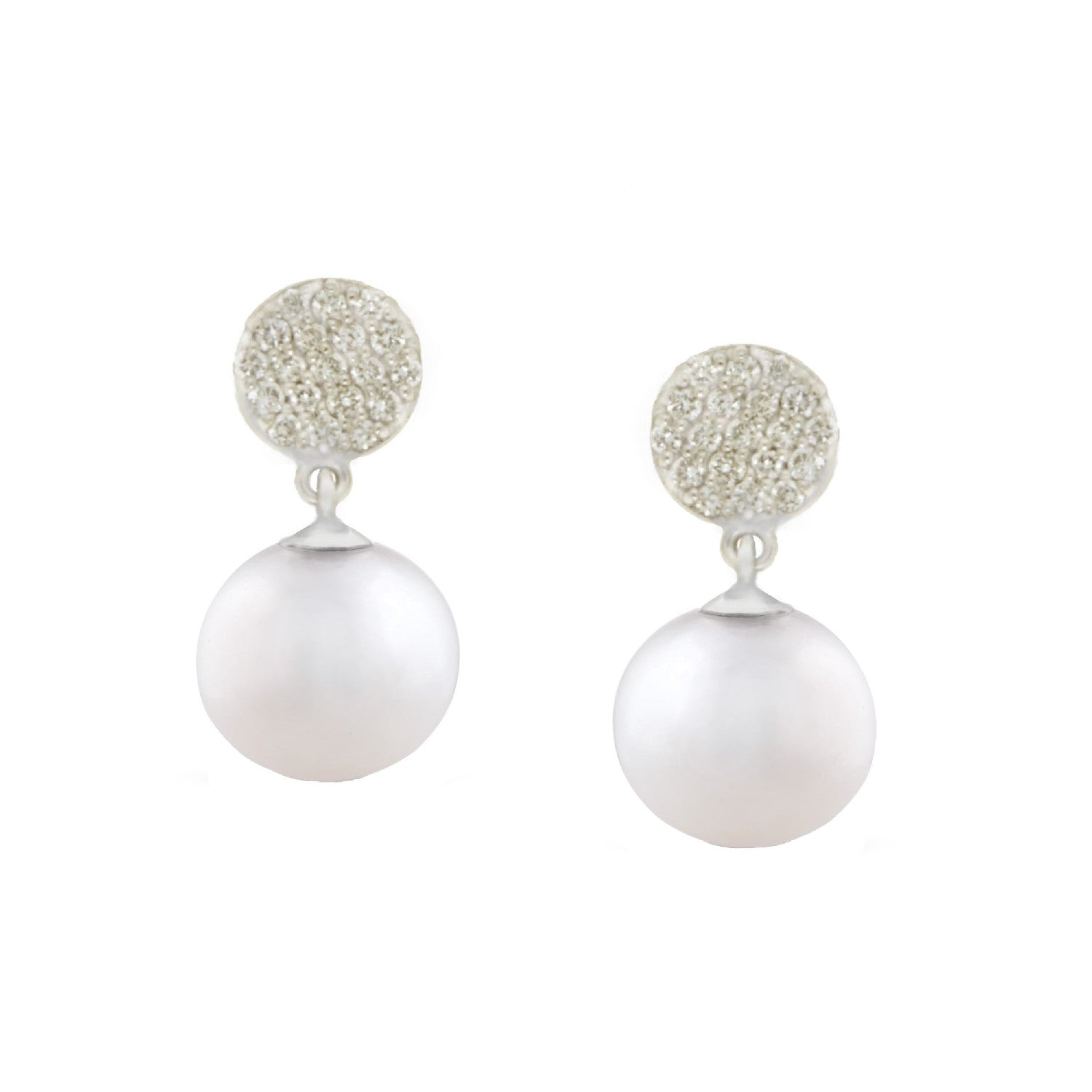 EARRINGS WHITE GOLD 750 & PEARLS - 102668 - Availability: Immediately