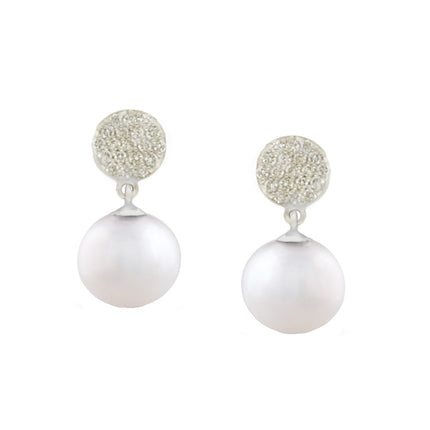EARRINGS WHITE GOLD 750 & PEARLS - 102668 - Availability: Immediately