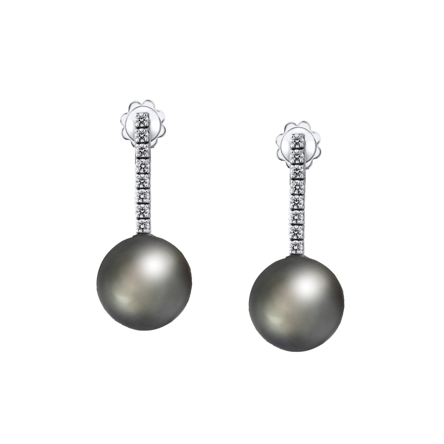 EARRINGS WHITE GOLD 750 & PEARLS - 102670 - Availability: Immediately