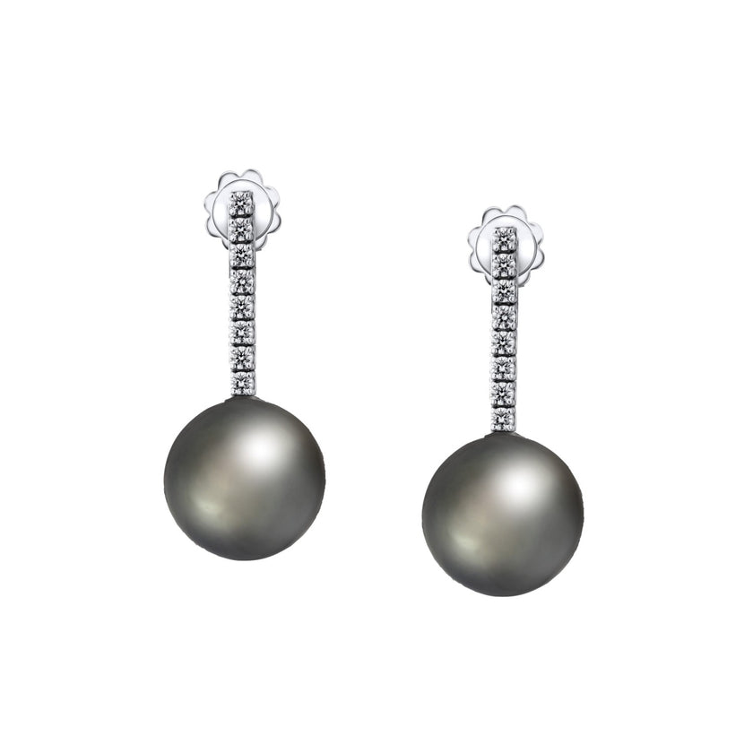 EARRINGS WHITE GOLD 750 & PEARLS - 102670 - Availability: Immediately