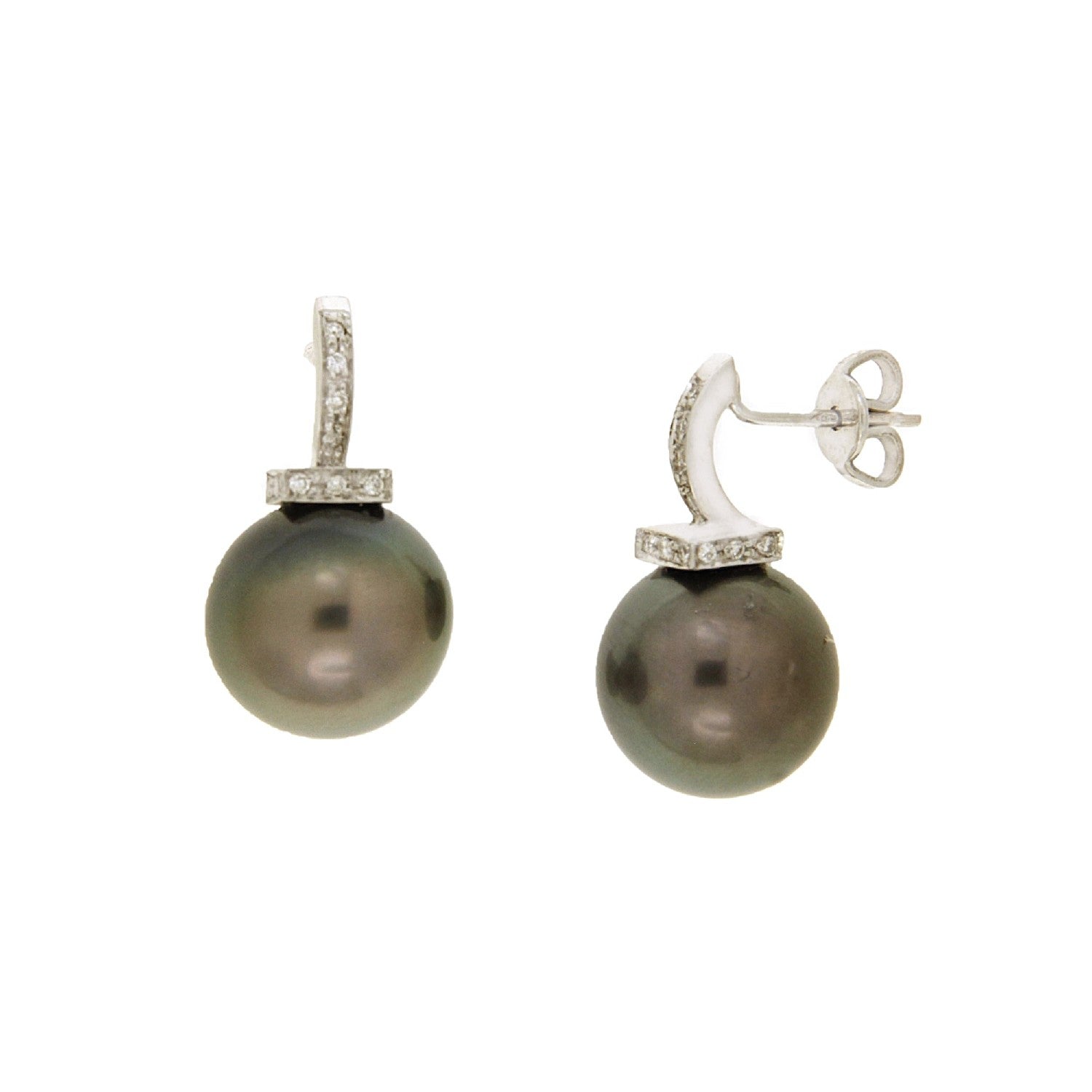 EARRINGS WHITE GOLD 750 & PEARLS - 102672 - Availability: Immediately