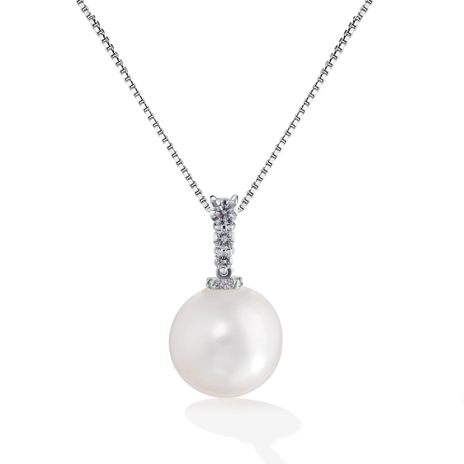 PENDANT WHITE GOLD 750 & PEARLS  (WITHOUT CHAIN) - 102674 - Availability: Immediately
