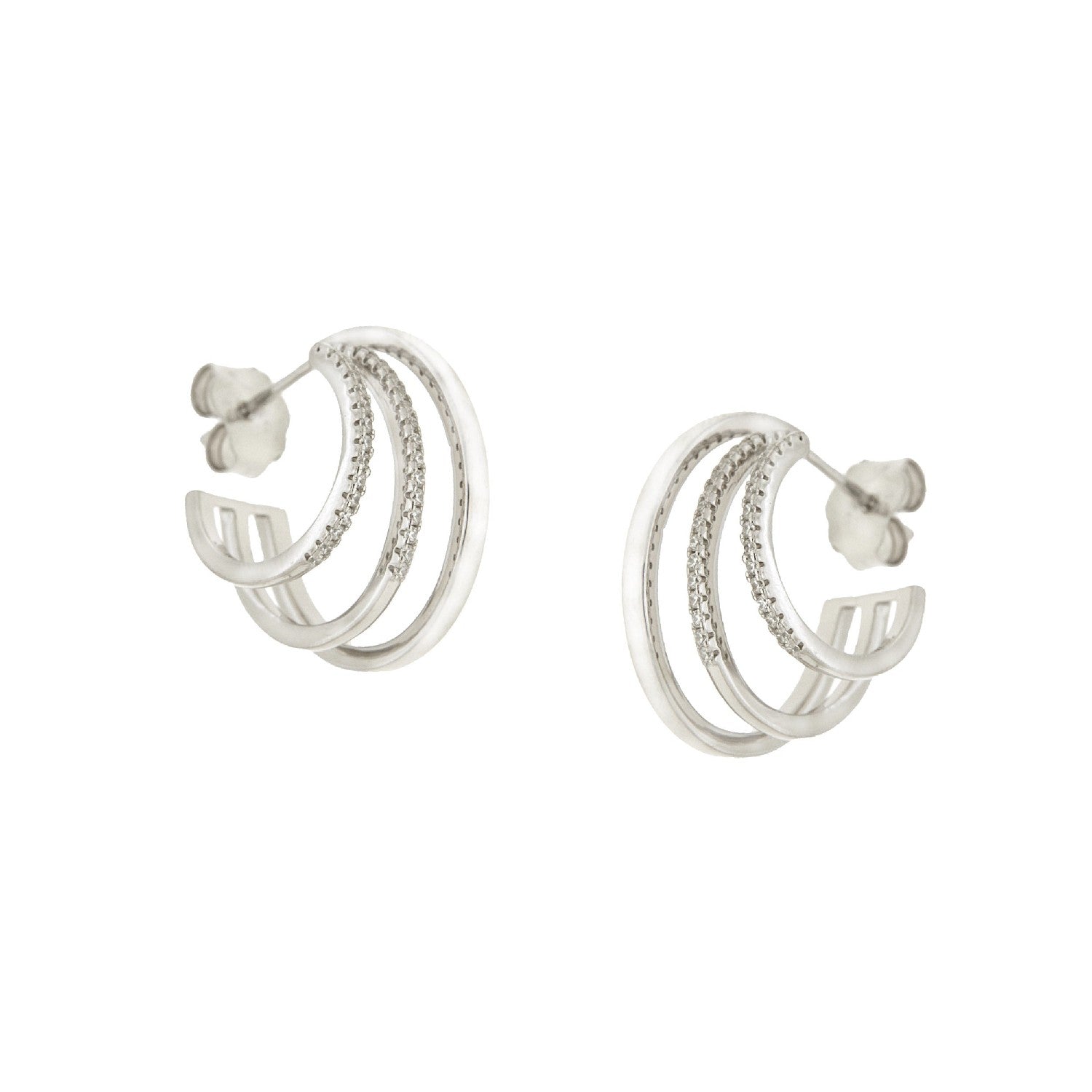 EARRINGS  SILVER 925 & C.Z. - 102706 - Availability: Immediately