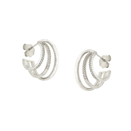EARRINGS  SILVER 925 & C.Z. - 102706 - Availability: Immediately
