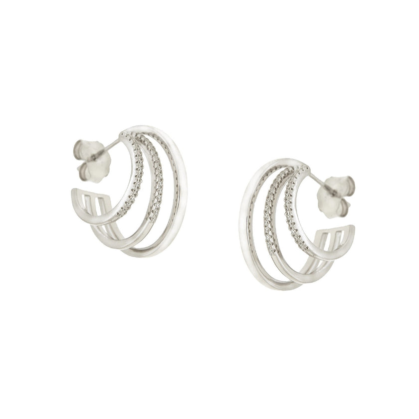 EARRINGS  SILVER 925 & C.Z. - 102706 - Availability: Immediately