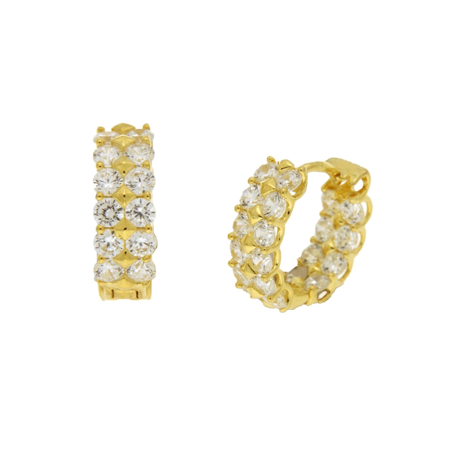 EARRINGS YELLOW SILVER 925 & C.Z. - 102707 - Availability: Immediately