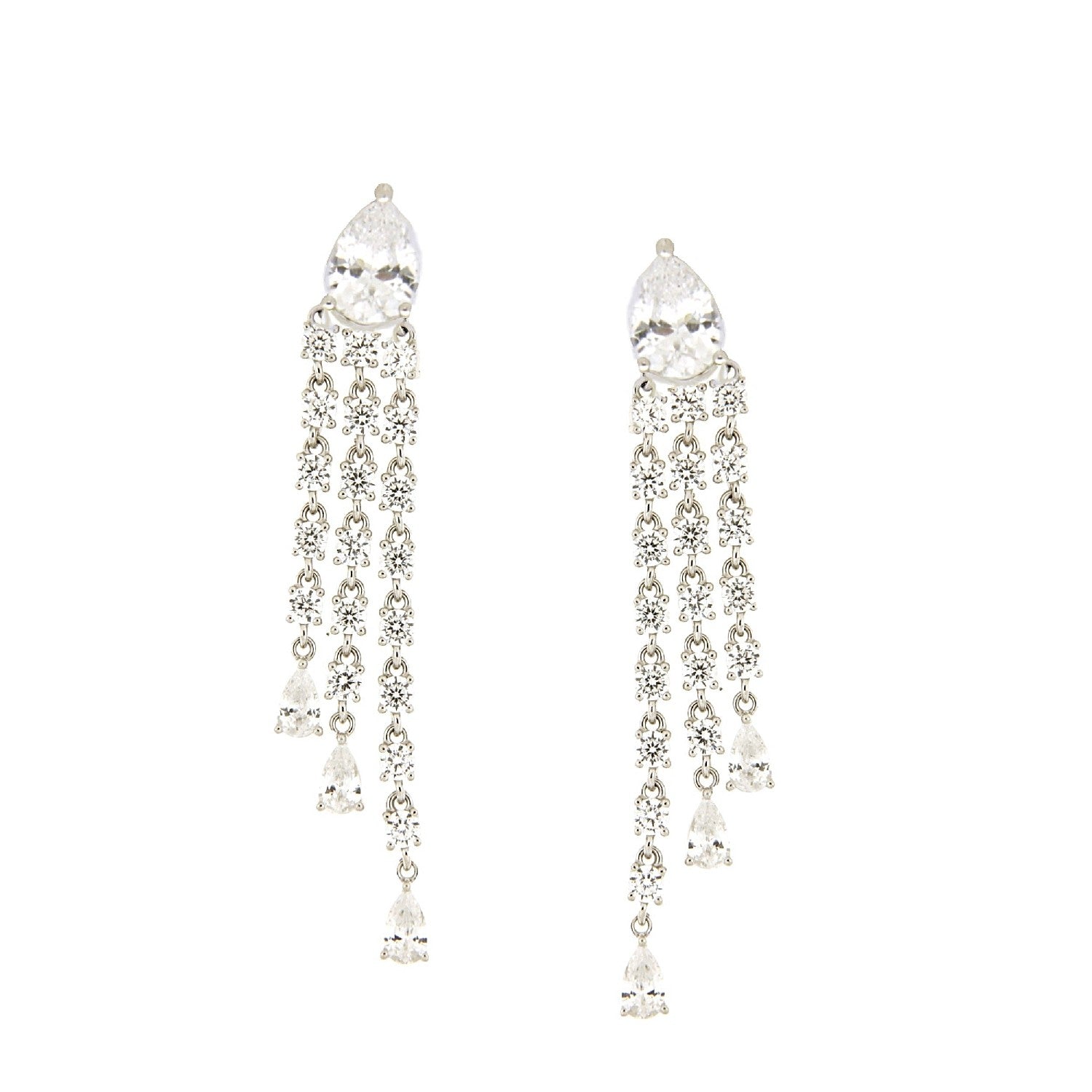 EARRINGS  SILVER 925 & C.Z. - 102716 - Availability: Immediately